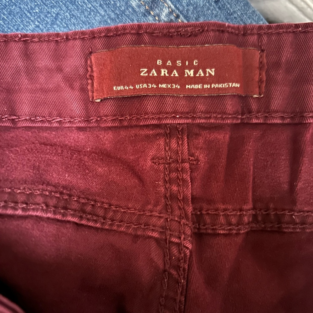 Zara Man Burgundy Red Pants - Picture 1 of 5
